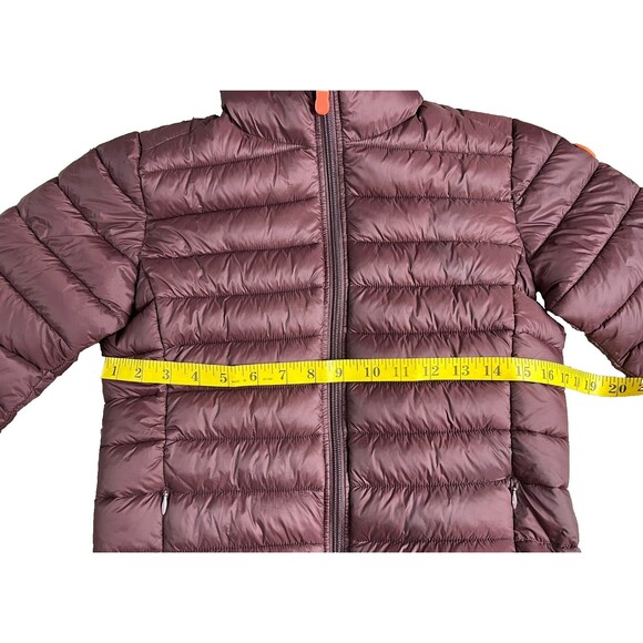 Save The Duck Kids Hooded Ultra Light Jacket Puffer Ski Coat Size 12 PlumTech - Picture 4 of 16